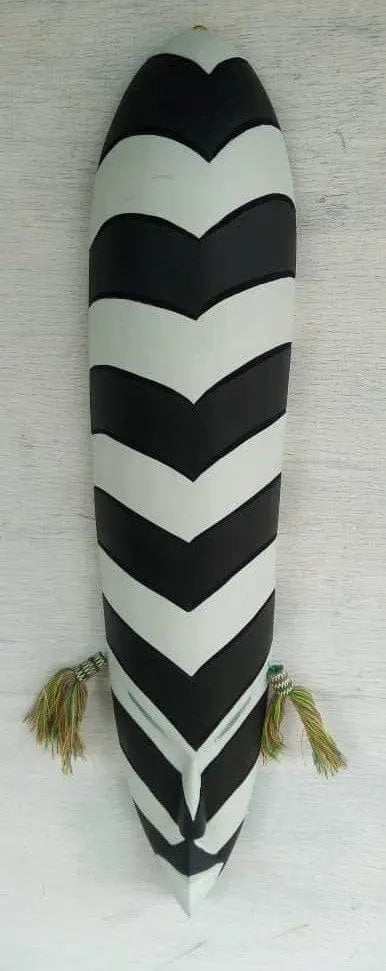 Mama Zuri Style Black white African Masks for wall hanging  Width 14 cm length 52 cm