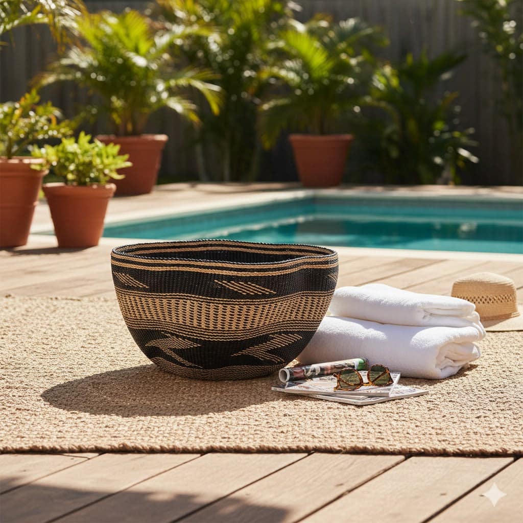 Mama Zuri Style Bolga Decor Baskets Bolga decorative woven storage basket