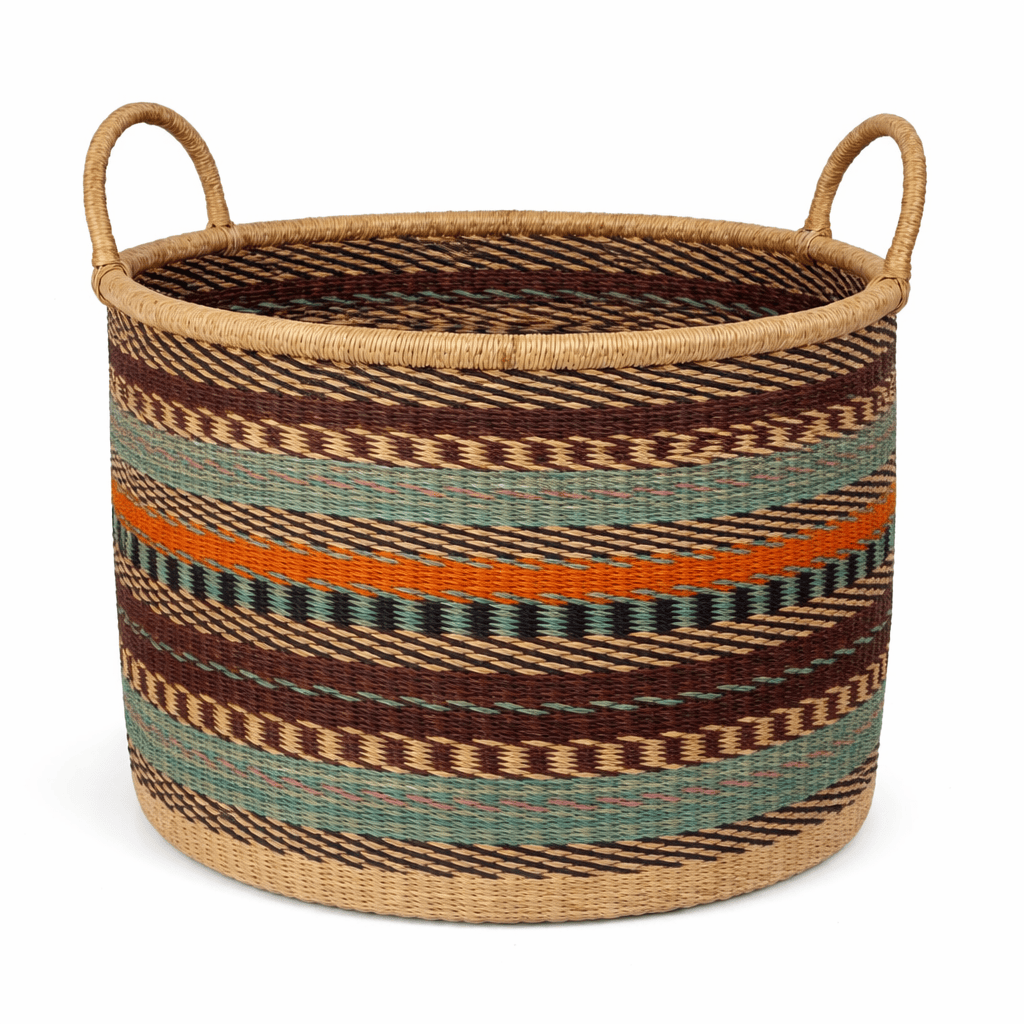 Mama Zuri Style Bolga Decor Baskets Bolga Woven Living room decorative basket