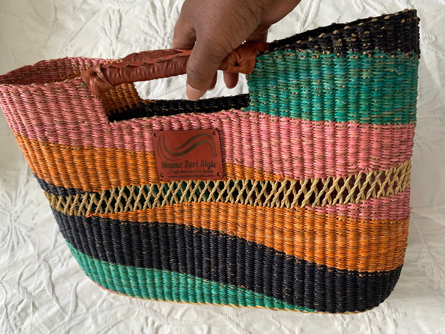 Mama Zuri Style Cute tote woven basket bag