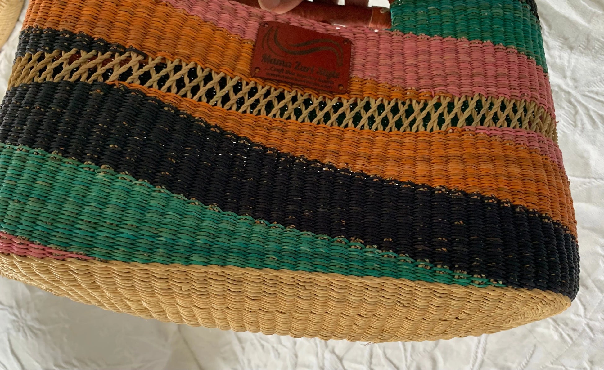 Mama Zuri Style Cute tote woven basket bag