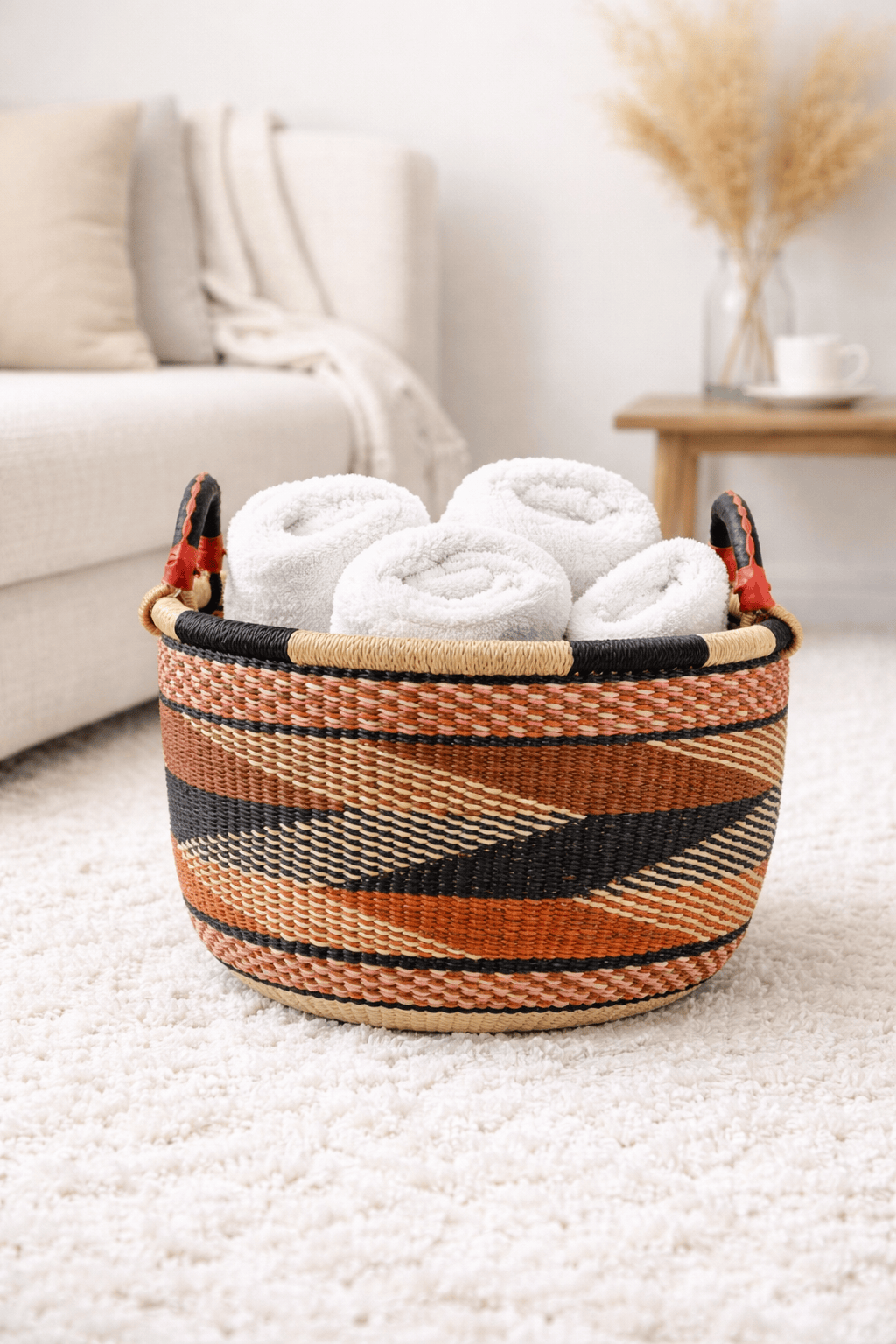 Mama Zuri Style Baskets Floor woven storage basket decor