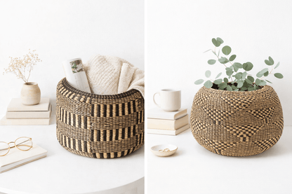 Mama Zuri Style Bolga Decor Baskets Rattan Woven Living room decorative
