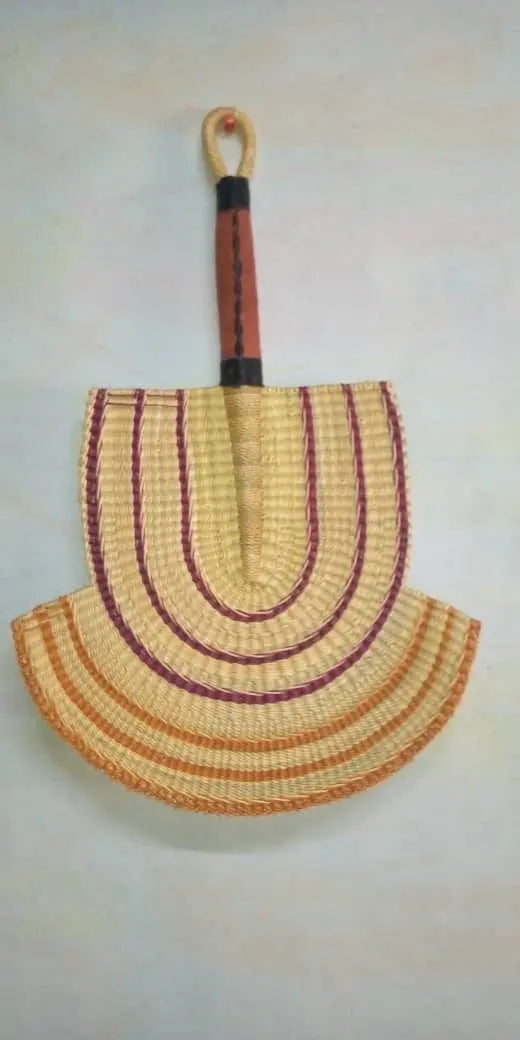 Mama Zuri Style Bolga Fans Decor Straw woven Fan for wall hanging