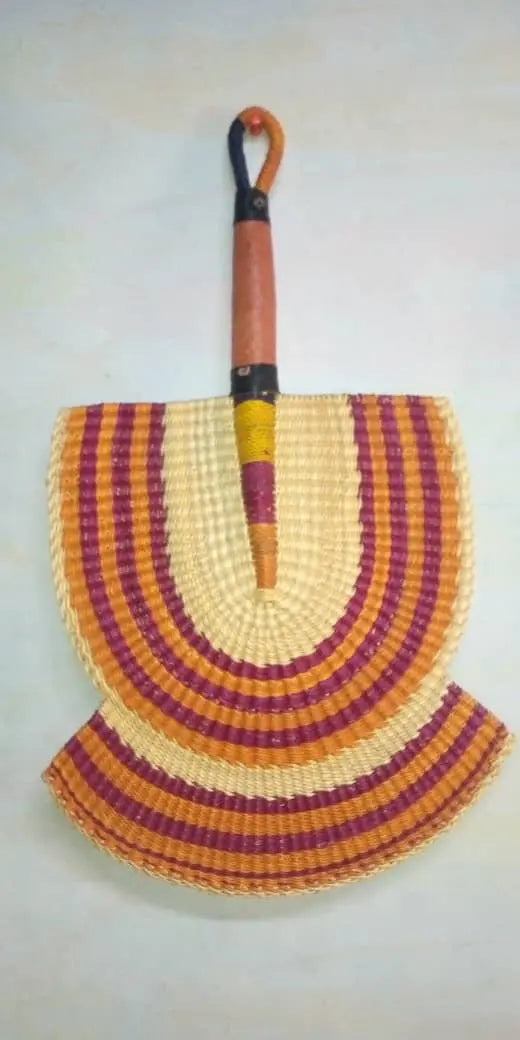 Mama Zuri Style Bolga Fans Decor Straw woven Fan for wall hanging