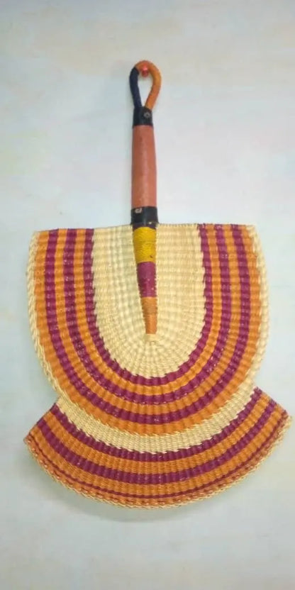 Mama Zuri Style Bolga Fans Decor Straw woven Fan for wall hanging
