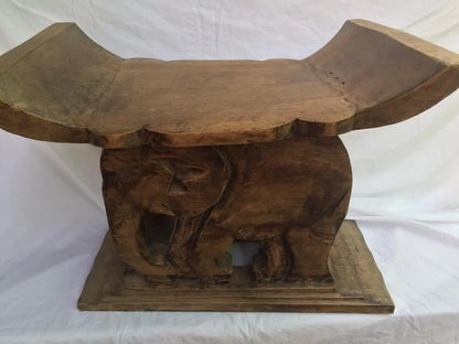 Mama Zuri Style Tribal living room stool from Ashanti tribe Ghana made