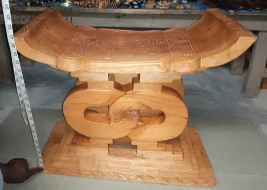 Mama Zuri Style polished Vintage Ghana wooden stool