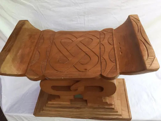 Mama Zuri Style polished Vintage Ghana wooden stool