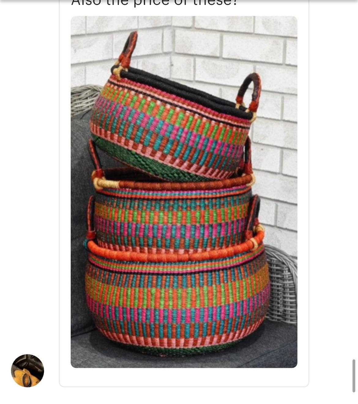 Mama Zuri Style Bolga Decor Baskets Wholesale baskets - 6 weeks production